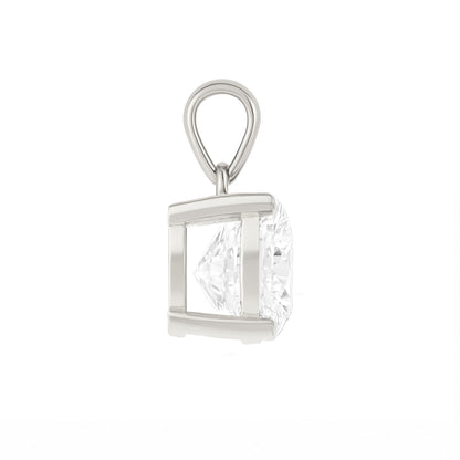14K Gold Round Cut Moissanite Solitaire Pendant Only - Dangle Bail
