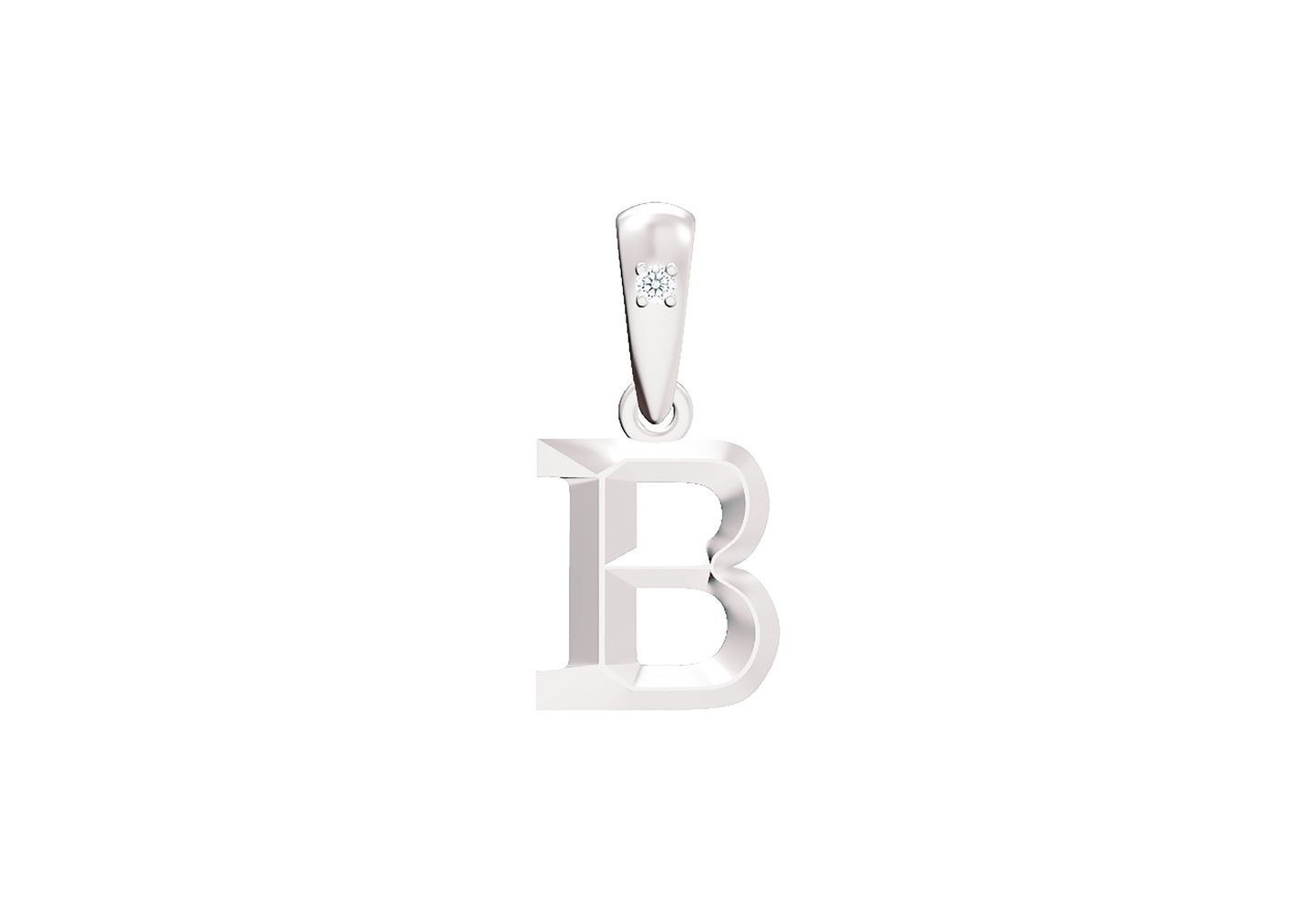 10K Gold Letter with 0.90mm Diamond Pendant Only - Dangle Bail
