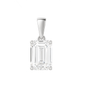10K Gold Emerald Cut Moissanite Solitaire Pendant Only - Dangle Bail