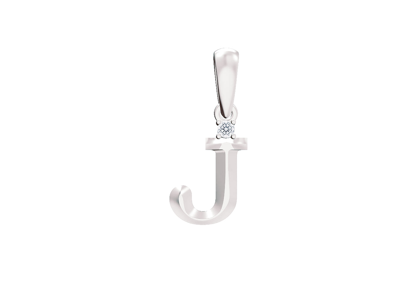 10K Gold Letter with 1.6mm Diamond Pendant Only - Dangle Bail