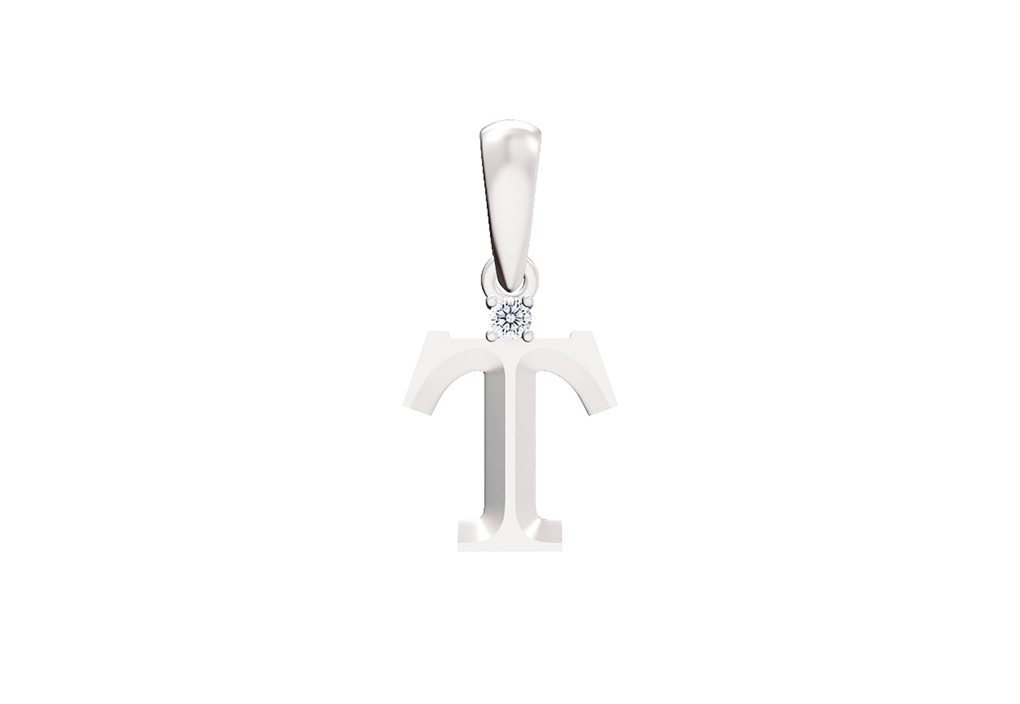 10K Gold Letter with 1.6mm Diamond Pendant Only - Dangle Bail